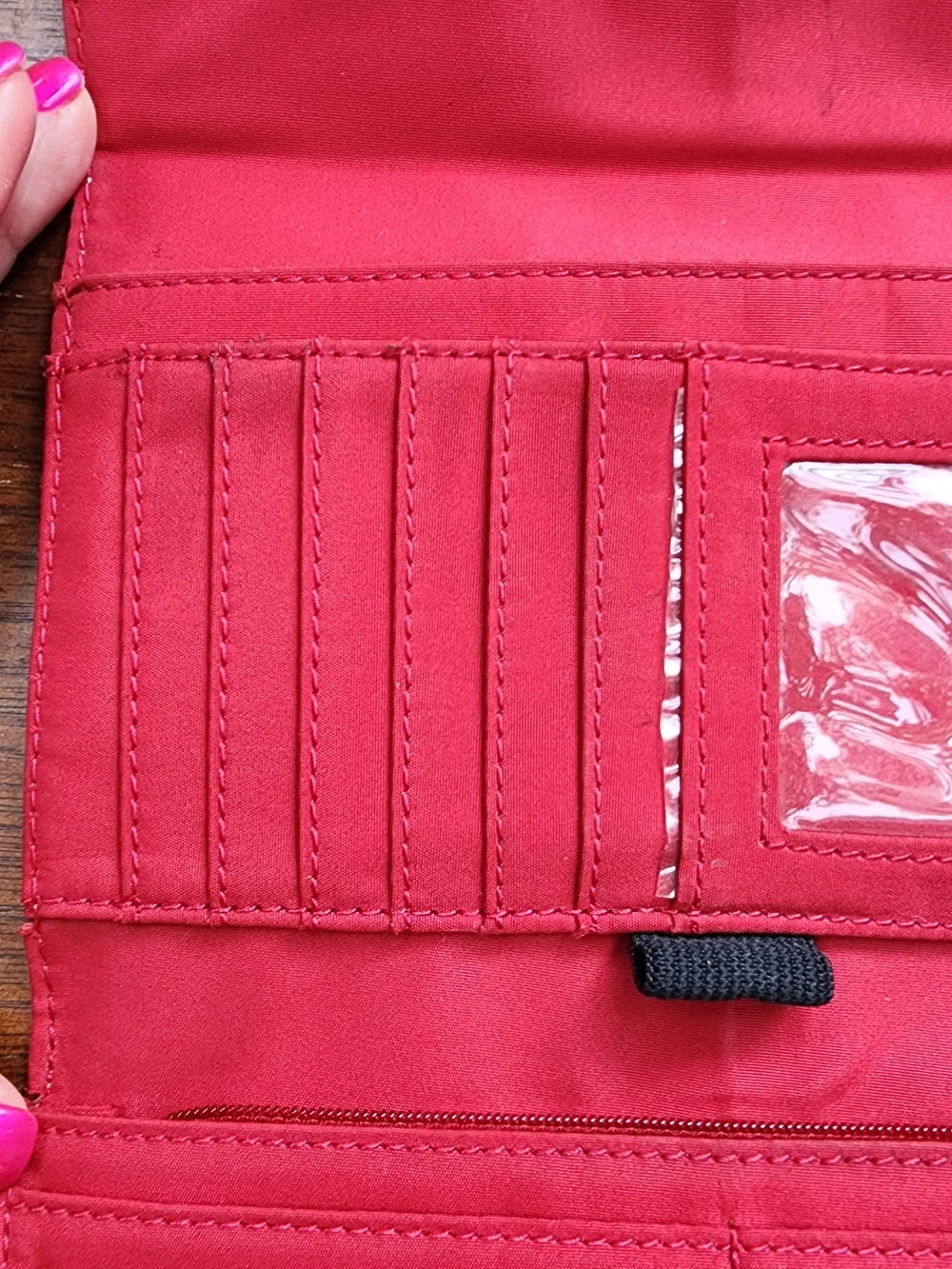 Liz Claiborne Red Crocodile Embossed Faux Leather Flap Wallet Clutch